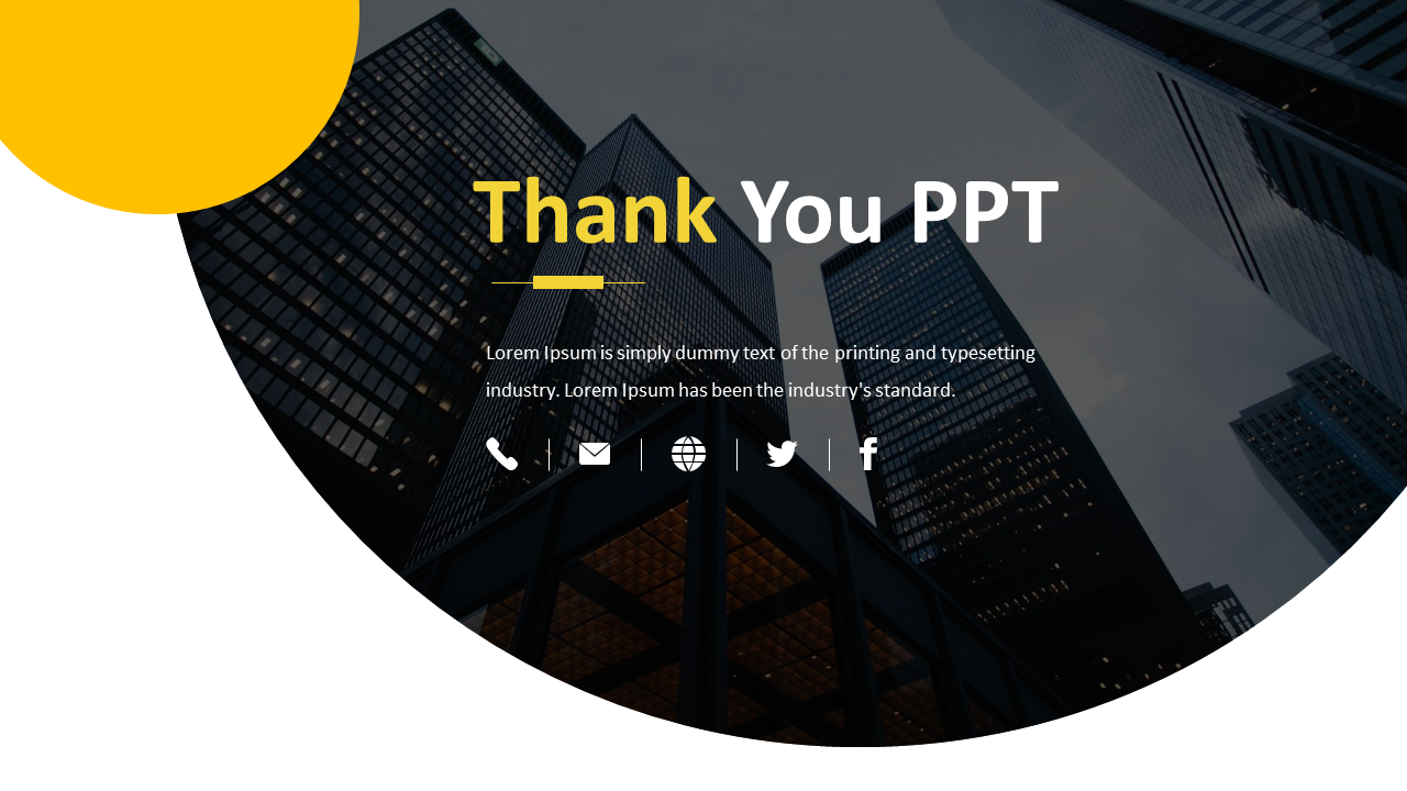 Professional Thank You PPT Presentation Template Slide